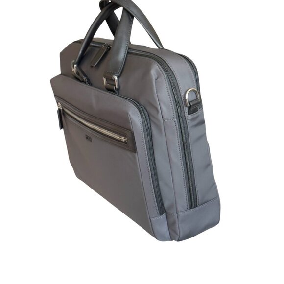 Tumi OAKFIELD Grey Nylon & Leather Large Laptop Briefcase  136350, New with tags - Picture 5 of 16